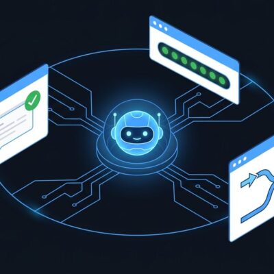 GitHub Copilot Agent Merge supervision loop diagram showing AI agent managing pull request pipeline