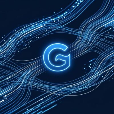 Apache Groovy 6.0 RC1 async/await and virtual threads - glowing blue code streams on dark background