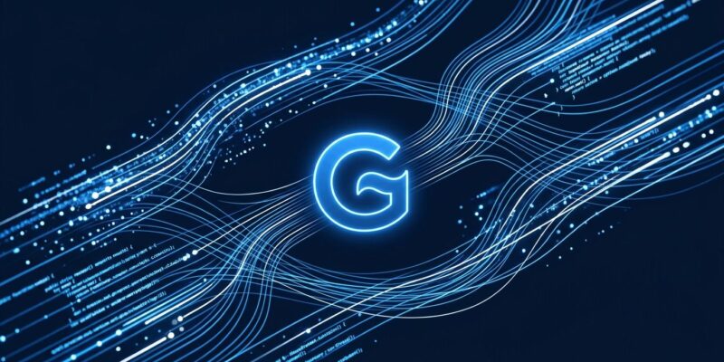 Apache Groovy 6.0 RC1 async/await and virtual threads - glowing blue code streams on dark background