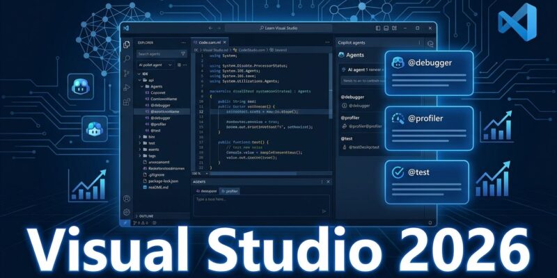 Visual Studio 2026 release — five Copilot agents, BYOK model support, and 50% fewer UI hangs than VS 2022