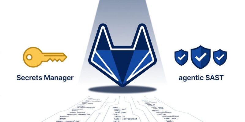 GitLab 19.3 release thumbnail showing the GitLab logo with secrets manager key and agentic SAST shield icons