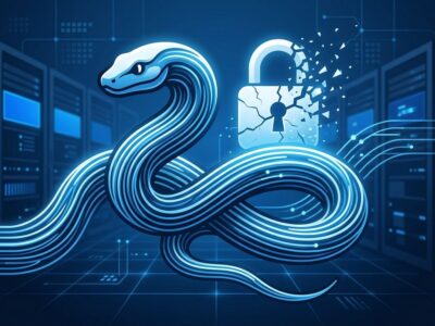 Python snake with parallel blue threads representing free-threading without GIL on RHEL enterprise infrastructure