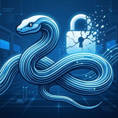 Python snake with parallel blue threads representing free-threading without GIL on RHEL enterprise infrastructure