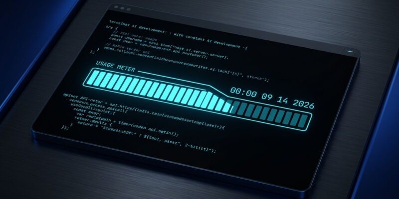 Claude Code terminal showing usage meter with September 14 countdown — weekly limits dropping 17%