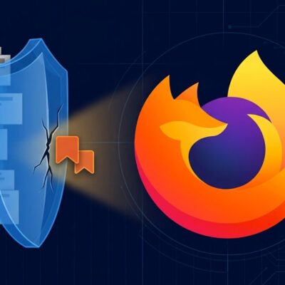 Firefox browser icon with a shield blocking ads but letting Mozilla sponsored content through on iOS