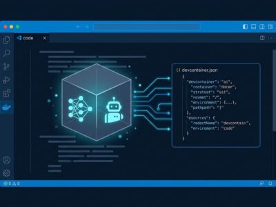 VS Code 1.138 showing AI agent session running inside a Dev Container with Docker isolation