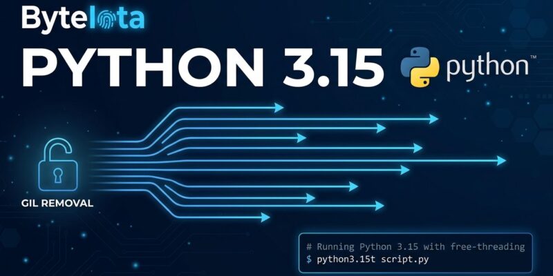 Python 3.15 free-threading: python3.15t interpreter with GIL unlock and parallel thread visualization