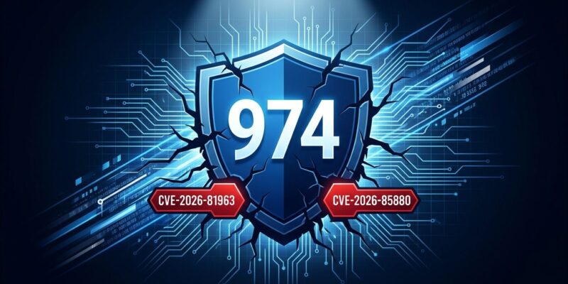 Microsoft September 2026 Patch Tuesday security dashboard showing 974 CVEs and two actively exploited Windows zero-days
