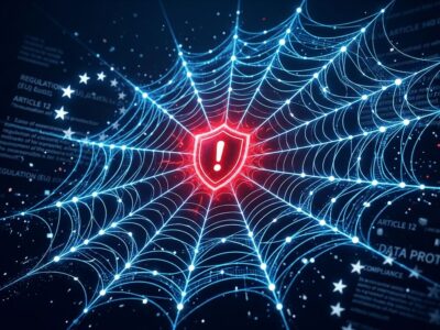 Autonomous AI agent neural network with GDPR warning — Spain AEPD data breach 2026