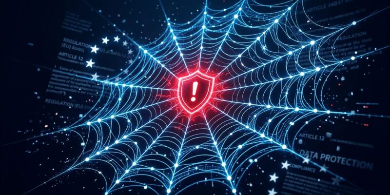 Autonomous AI agent neural network with GDPR warning — Spain AEPD data breach 2026