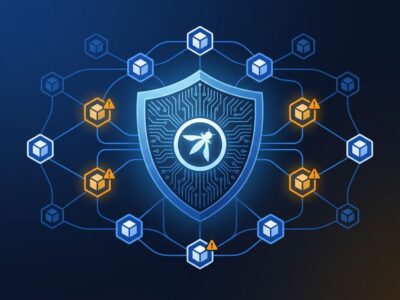 Digital shield protecting interconnected AI agent nodes representing OWASP Agent Control Standard security framework