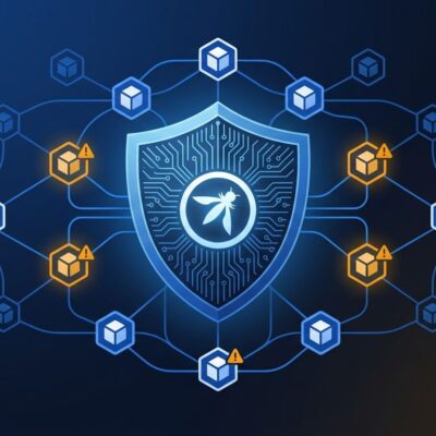 Digital shield protecting interconnected AI agent nodes representing OWASP Agent Control Standard security framework