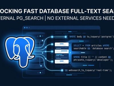 PlanetScale TIN full-text search extension for PostgreSQL with BM25 ranking showing database search without Elasticsearch sidecar