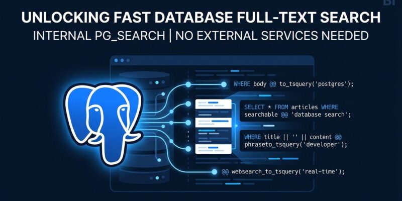 PlanetScale TIN full-text search extension for PostgreSQL with BM25 ranking showing database search without Elasticsearch sidecar
