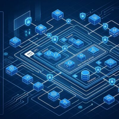 AWS Nx Plugin for AWS 1.0 featured image showing cloud infrastructure scaffolding with security defaults