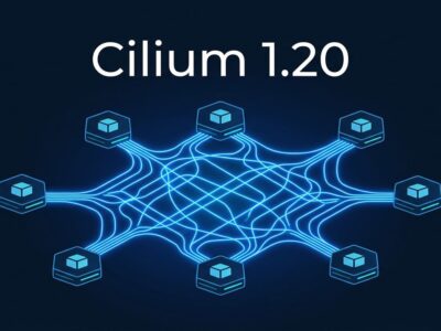 Cilium 1.20 eBPF networking diagram showing Gateway API and Kubernetes hexagonal pods