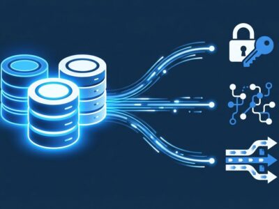 Supabase database infrastructure with security tokens, trace context, and data pipeline visualization