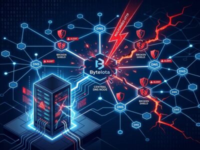 BIND 9 DNS server security vulnerability diagram showing unauthenticated DNS-over-HTTPS crash attack vector