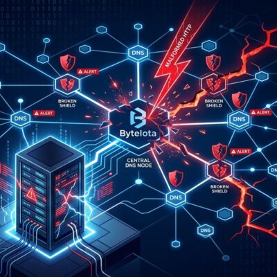 BIND 9 DNS server security vulnerability diagram showing unauthenticated DNS-over-HTTPS crash attack vector