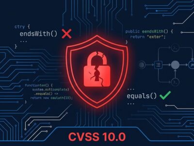 Kestra CVE-2026-49869 CVSS 10.0 authentication bypass RCE vulnerability diagram showing endsWith vs equals security flaw