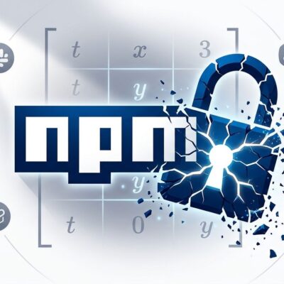 npm supply chain attack visualization showing mathmain encrypted loader with mathematical matrix trigger concept