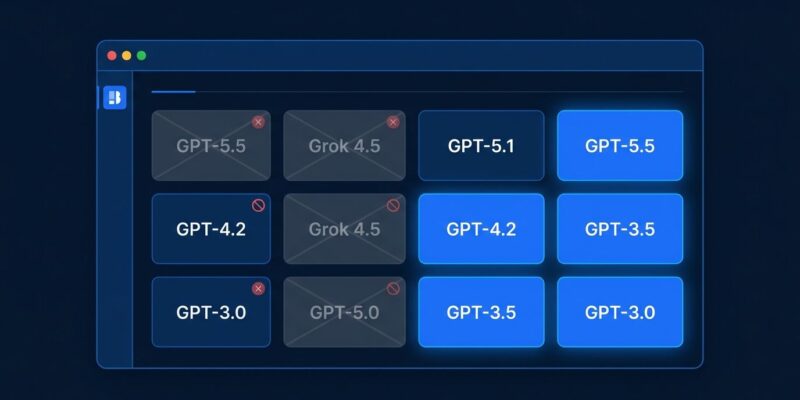 GitHub Copilot model deprecation dashboard showing retiring models GPT-5.5 Grok 4.5 and their successors