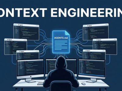 Developer workstation with AI agents connected through a central AGENTS.md context file