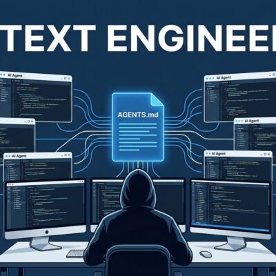Developer workstation with AI agents connected through a central AGENTS.md context file