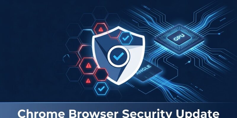 Chrome 154 security update showing GPU pipeline vulnerabilities in ANGLE, WebGL, and V8