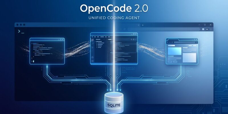 OpenCode 2.0 unified TUI desktop and web coding agent with shared backend architecture