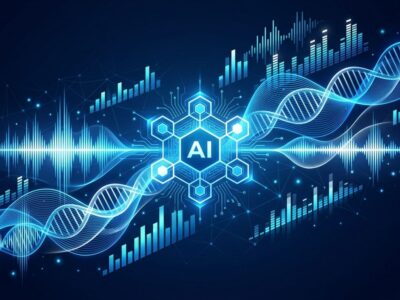 Abstract blue sound waveforms representing Gemini 3.8 text-to-speech API voice synthesis