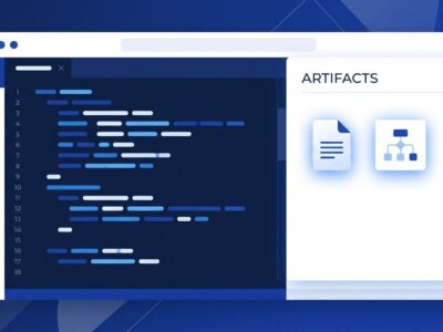 Kiro IDE 1.1 code editor interface showing Agent Artifacts panel with document and diagram outputs