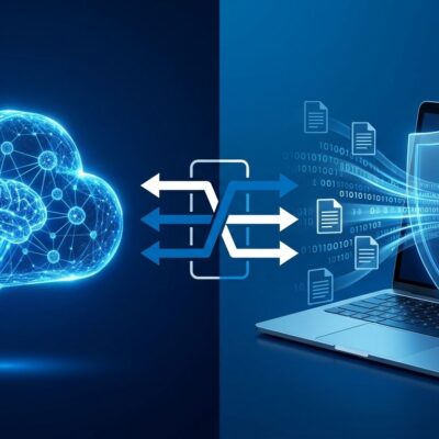 Diagram showing Perplexity hybrid compute routing sensitive data to local Mac model while cloud handles frontier reasoning