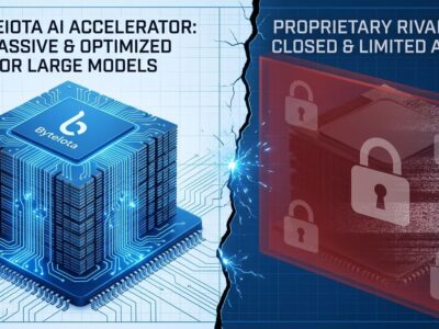 Split-screen comparison of Alibaba Zhenwu V900 AI chip versus blocked Nvidia accelerator with export restriction barrier