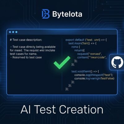 Testkube AI Test Creation workflow showing plain language test generation running inside Kubernetes cluster with GitHub PR integration