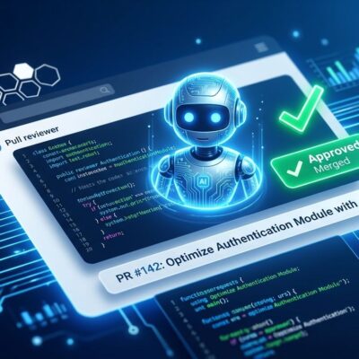 GitHub Copilot AI robot approving a pull request in a code review interface