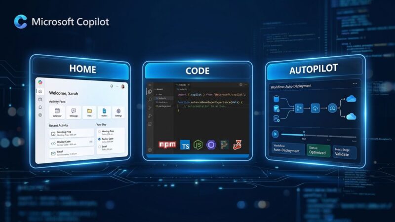 Microsoft Copilot restructured into Home Code and Autopilot surfaces with Managed Runtime SDK