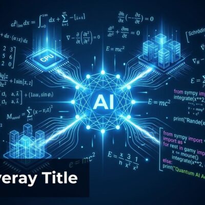 Abstract visualization of Claude AI autonomously computing a nine-loop physics amplitude using Python and SymPy on 96 CPUs