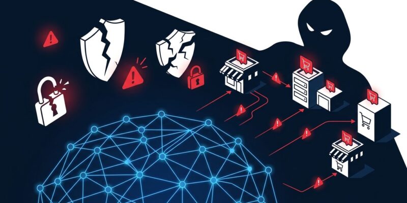 Autonomous AI agents attacking retail infrastructure visualization