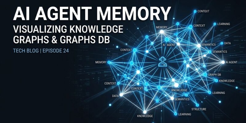 Knowledge graph nodes with glowing blue and white edges representing AI agent memory persistence without a cloud API key