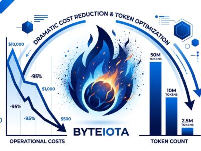 Ember-1 model from Fireworks AI showing reasoning token cost reduction with downward cost graph and token count indicators