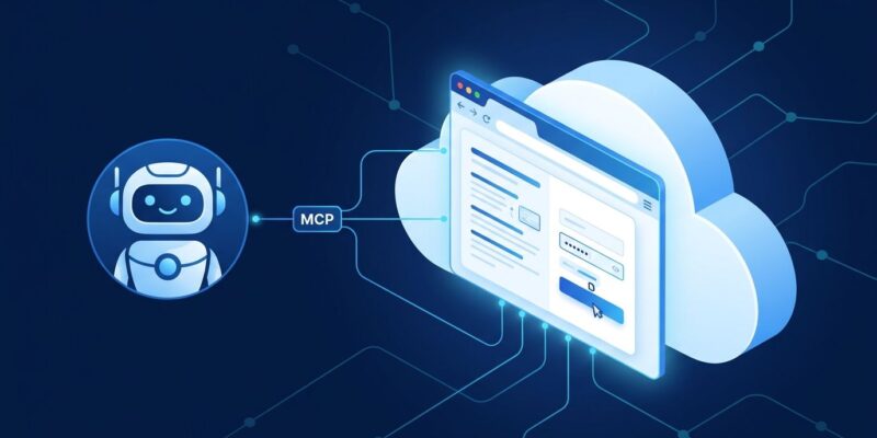 AI agent connected to a cloud browser via the Playwright Workspaces MCP server endpoint on Azure