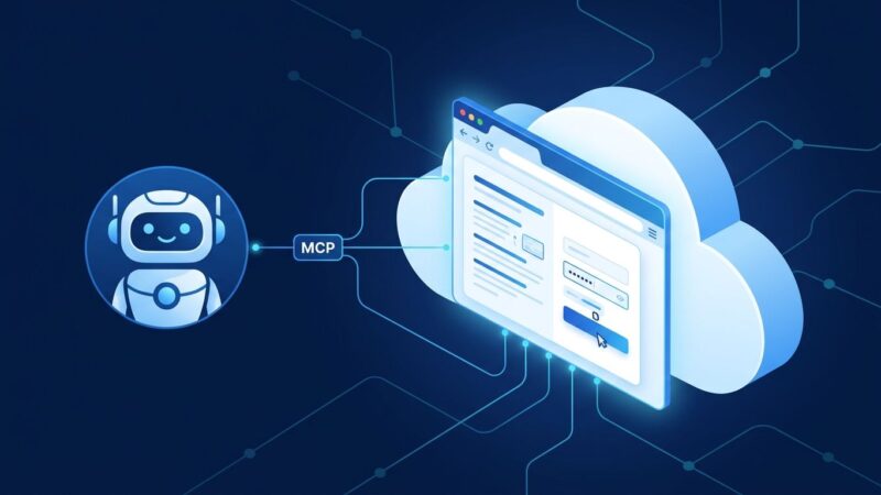 AI agent connected to a cloud browser via the Playwright Workspaces MCP server endpoint on Azure