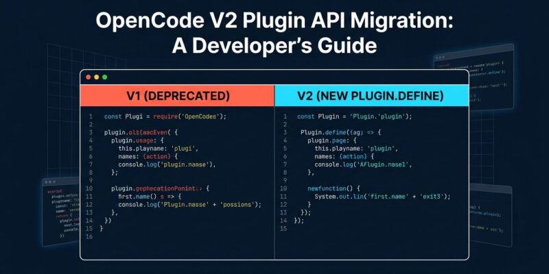 OpenCode V2 plugin API migration — V1 vs V2 code comparison