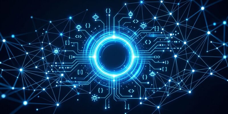 OpenAI Agents API network diagram showing interconnected agent nodes and API gateway