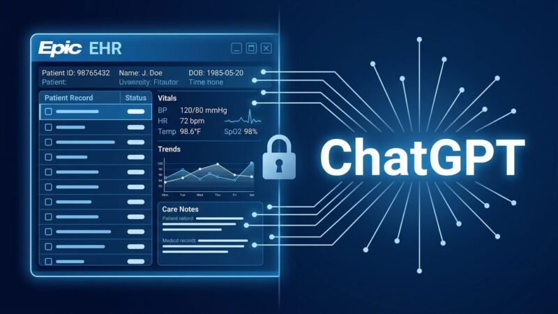 ChatGPT Health integrates with Epic EHR patient records system illustration