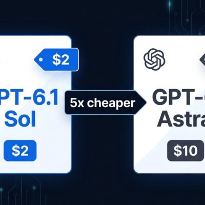 GPT-6.1 Sol vs GPT-6 Astra pricing comparison showing 5x cost difference
