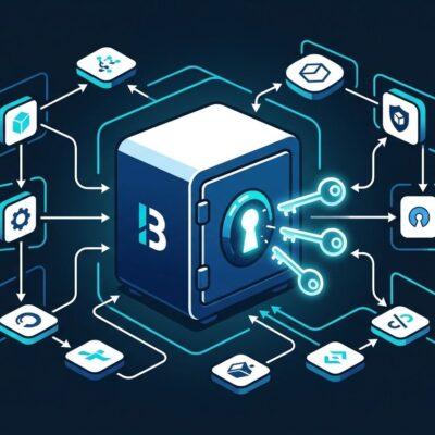 OpenBao v2.6 featured image showing a digital vault with cryptographic keys and workflow nodes in ByteIota brand colors