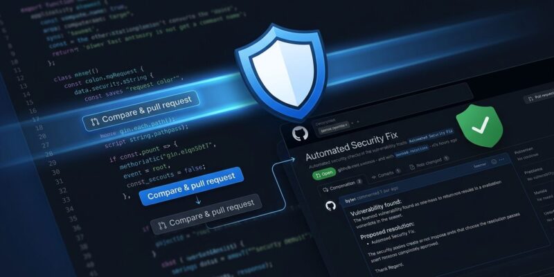 Codex Security Cloud scanning GitHub repository code with AI and opening an automated fix pull request