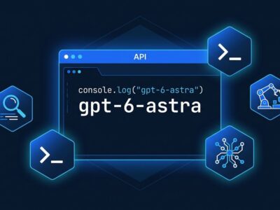 GPT-6 Astra API terminal interface with blue glowing MCP tools